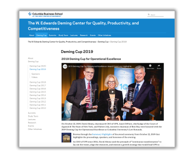 2019 Deming Cup for Operational Excellence