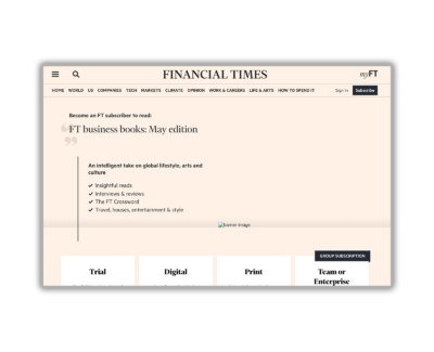 FT Business Books: May Edition