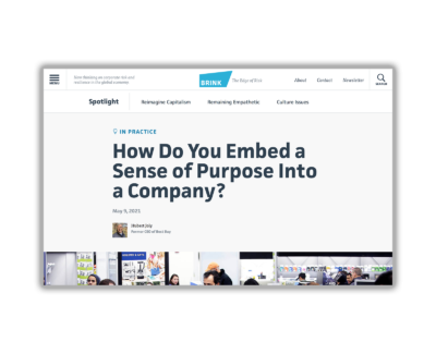 How Do You Embed a Sense of Purpose Into a Company?