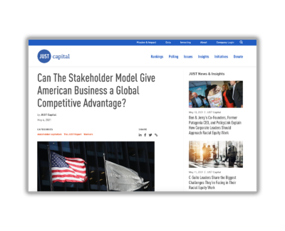 Can The Stakeholder Model Give American Business a Global Competitive Advantage?