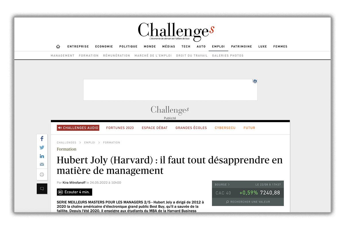 Hubert Joly: il faut tout désapprendre en matière de management