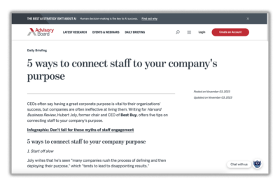 5 ways to connect staff to your company’s purpose