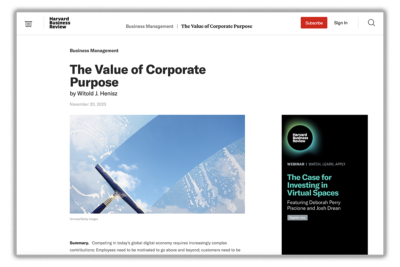 The Value of Corporate Purpose