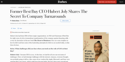 Former Best Buy CEO Hubert Joly Shares The Secret To Company Turnarounds