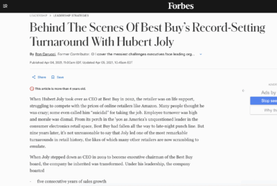 Behind The Scenes Of Best Buy’s Record-Setting Turnaround With Hubert Joly