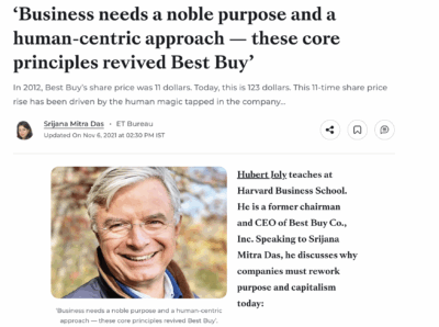 ‘Business needs a noble purpose and a human-centric approach — these core principles revived Best Buy’