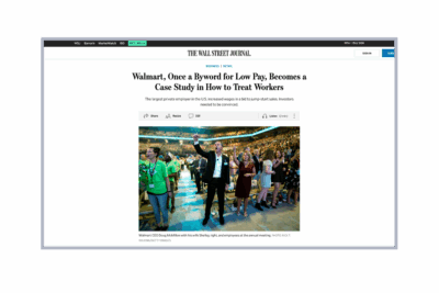 Walmart, Once a Byword for Low Pay, Becomes a Case Study in How to Treat Workers